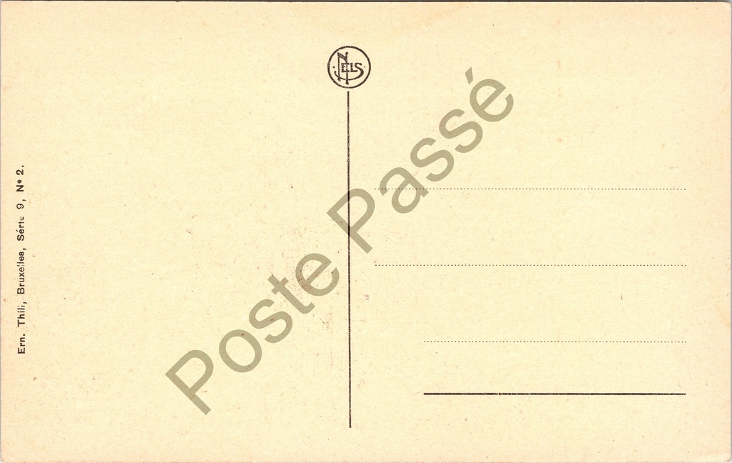 De Panne - "La Digue" - De Zeedijk met vakwerkgebouwen – achterzijde van de originele postkaart