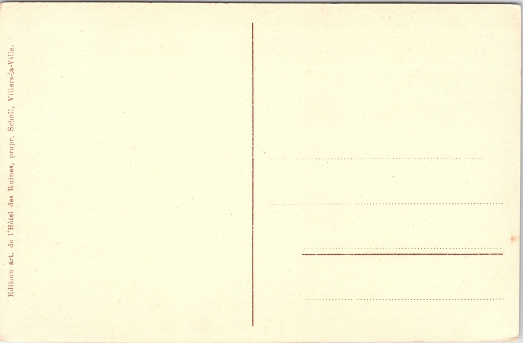 Villers-la-Ville - "Palais abbatial. Entrée et cour d'honneur" - Ruïnes – achterzijde van de originele postkaart