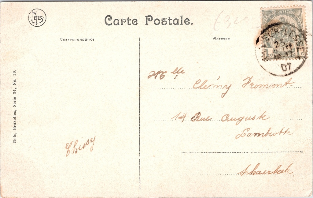 Rochefort - "Grotte de Han - La Cascade" - De Cascade in de grotten van Han – achterzijde van de originele postkaart