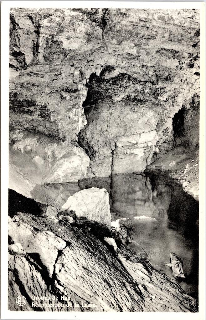 Rochefort - "Grottes de Han - Réapparition de la Lesse" - Grotten van Han – achterzijde van de originele postkaart