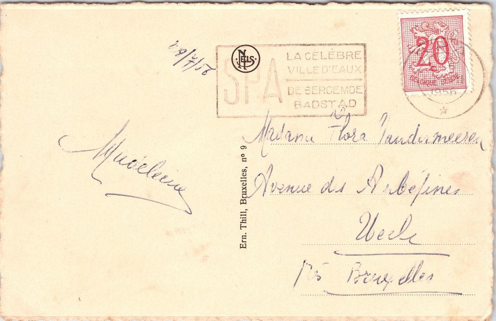 Spa - "Fontaine de la Géronstère" - Herberg bij de Géronstère-bron in het bos – achterzijde van de originele postkaart