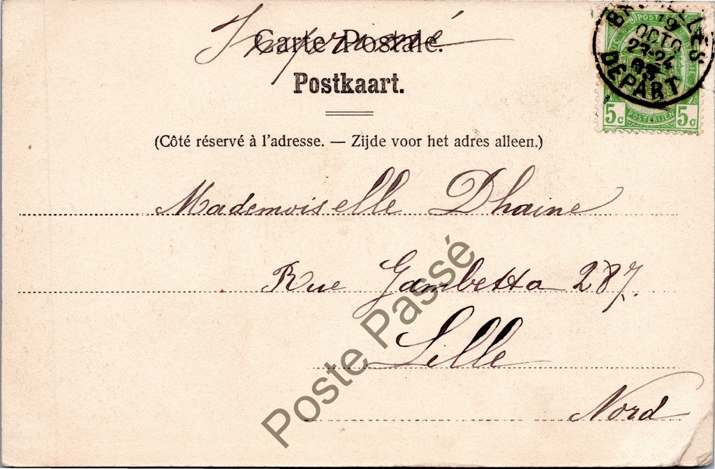 Brussel - "Le Palais du Comte de Flandre" - Paleis van de Graaf van Vlaanderen – achterzijde van de originele postkaart