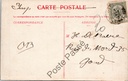Brussel - "Square du Petit Sablon" - Kleine Zavel – achterzijde van de originele postkaart