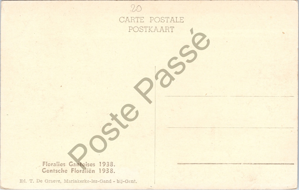 Gent - "Gentsche Floraliën 1938" - Bloementuin met rododendrons tijdens de Gentse – originele postkaart, afbeelding 2