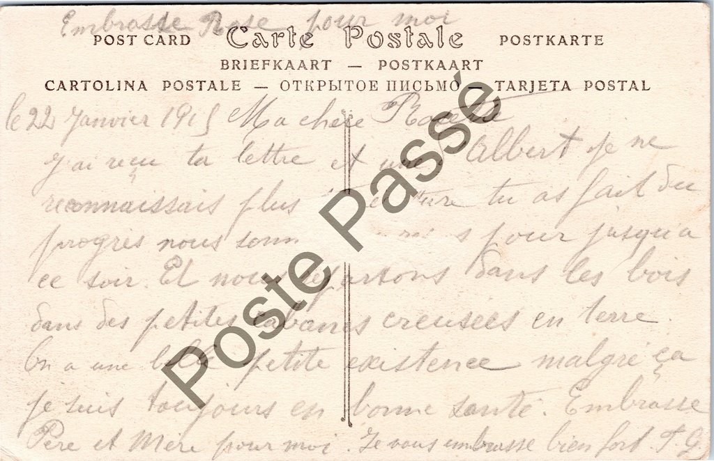 Ieper - "Côté sud de la Cathédrale Saint-Martin après le bombardement" - Zuidkant – originele postkaart, afbeelding 3