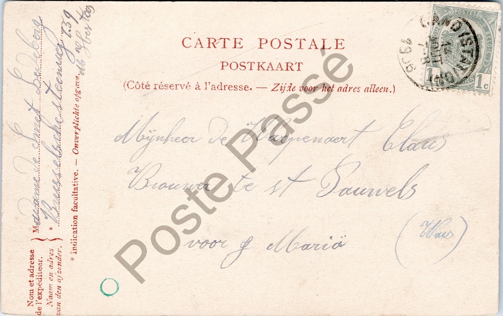 Sint-Amandsberg - "MONT-SAINT-AMAND (Gand). - Béguinage. - Plaine Sainte-Begge." – originele postkaart, afbeelding 3