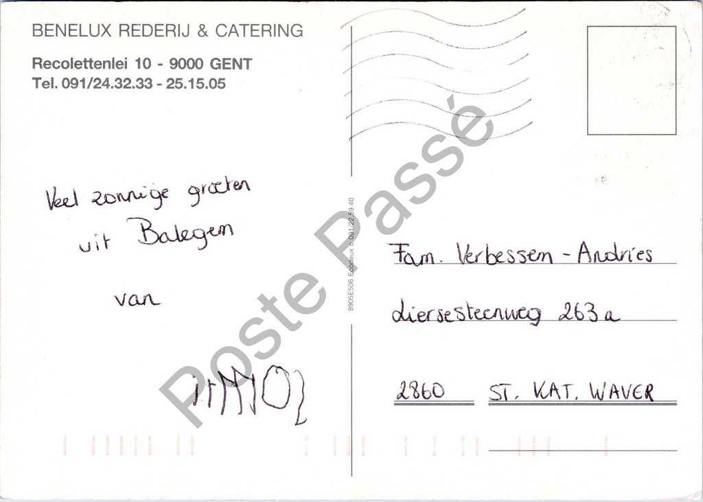 Gent - "BENELUX ••• GENT" - Rondvaartboot Benelux op de Leie – originele postkaart, afbeelding 3