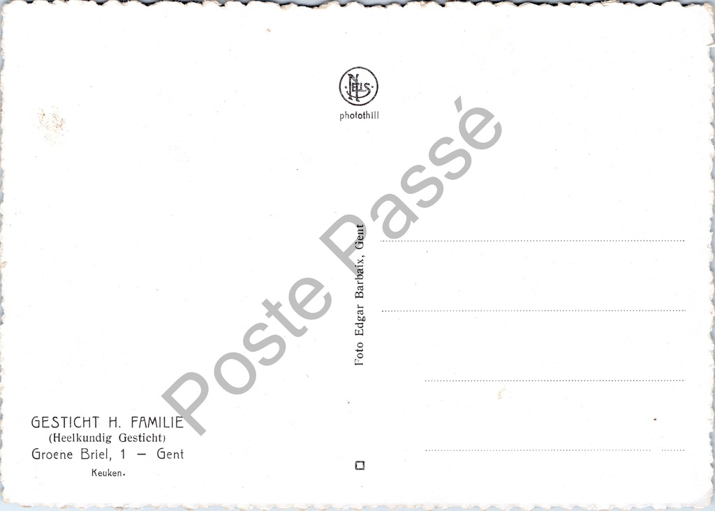 Gent - "Gesticht H. Familie - Keuken" - Keuken van het Chirurgisch Gesticht Heilige – originele postkaart, afbeelding 3