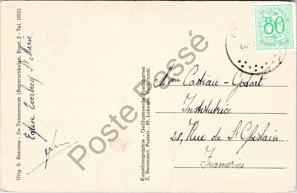 Everbeek - "De Kerk" - Kerk van Everbeek – achterzijde van de originele postkaart