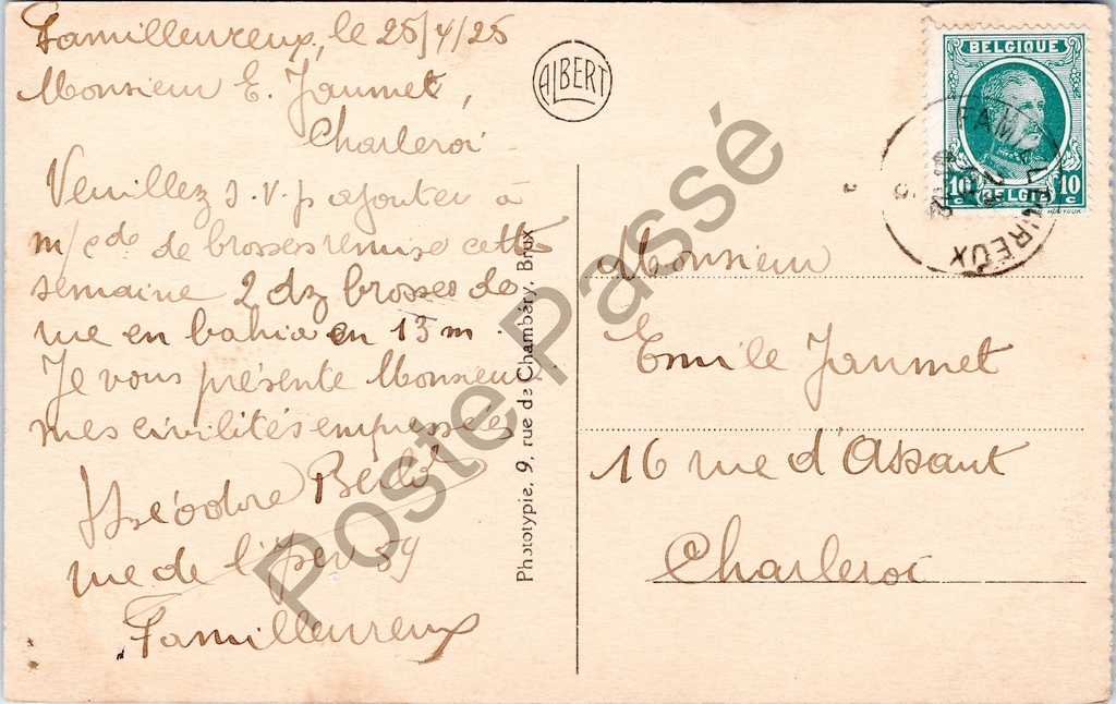 Nederbrakel - "Eaux Minérales TOPBRONNEN. Parc. Allée des hydrauzia" - Laan – achterzijde van de originele postkaart