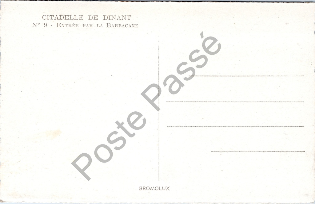 Dinant - "Entrée par la Barbacane" - Ingang via de Barbacane van de Citadel – achterzijde van de originele postkaart