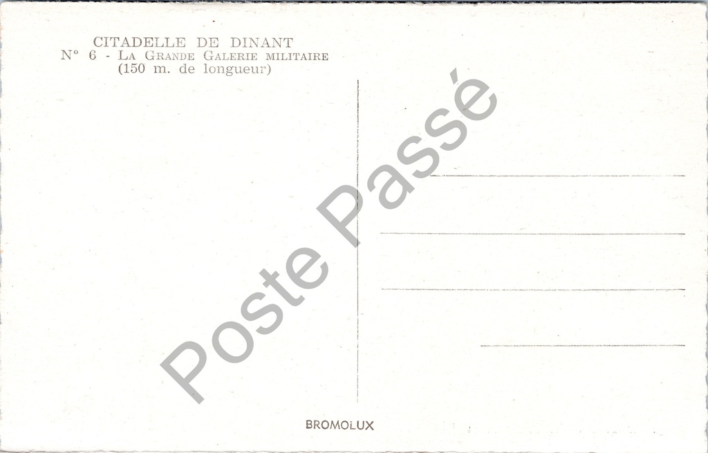 Dinant - "La Grande Galerie militaire" - Grote militaire galerij van de Citadel – achterzijde van de originele postkaart