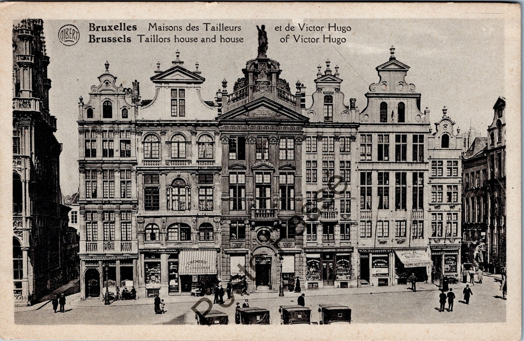 Brussel - "Maisons des Tailleurs et de Victor Hugo" - Gildehuizen op de Grote Markt waaronder het huis waar Victor Hugo woonde