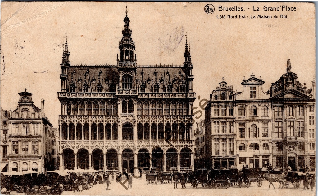 Brussel - "La Grand'Place Côté Nord-Est : La Maison du Roi" - Grote Markt noordoostzijde met het Broodhuis