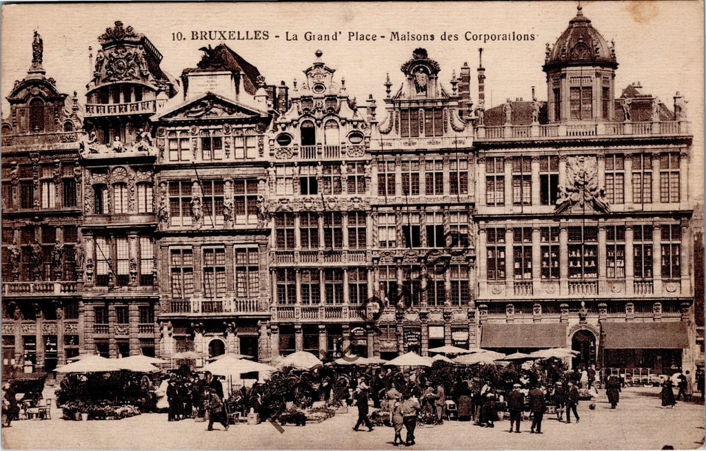 Brussel - "La Grand' Place - Maisons des Corporations" - Grote Markt met gildehuizen