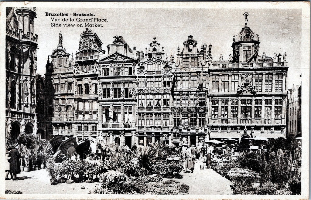 Brussel - "Vue de la Grand'Place" - Zijgevel van de Grote Markt met gildhuizen