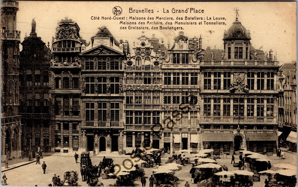 [Brussel0394] Brussel - "La Grand'Place Côté Nord-Ouest" - Grote Markt noordwestzijde met gildehuizen
