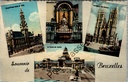 Brussel - "Souvenir de Bruxelles" - meerbeeldkaart met Grote Markt, Manneken Pis, Sint-Goedele en Justitiepaleis