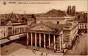 Brussel - "Théâtre Royal de la Monnaie et Eglise Sainte-Gudule" - Koninklijke Muntschouwburg met Sint-Goedelekathedraal op achtergrond
