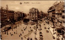 Brussel - "Place de Brouckère" - De Brouckèreplein met trams en auto's