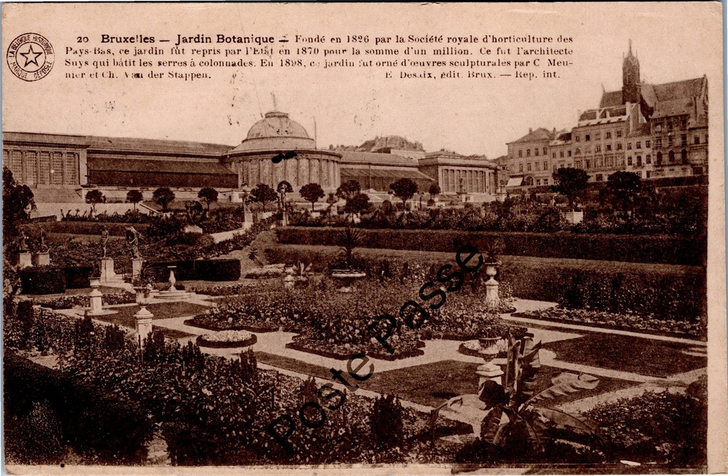 Brussel - "Jardin Botanique" - Botanische Tuin met kassen en plantenperken