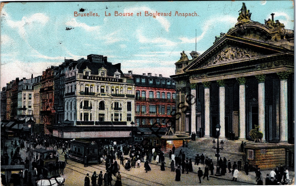 [Brussel0256] Brussel - "La Bourse et Boulevard Anspach" - Beurs en Anspachlaan