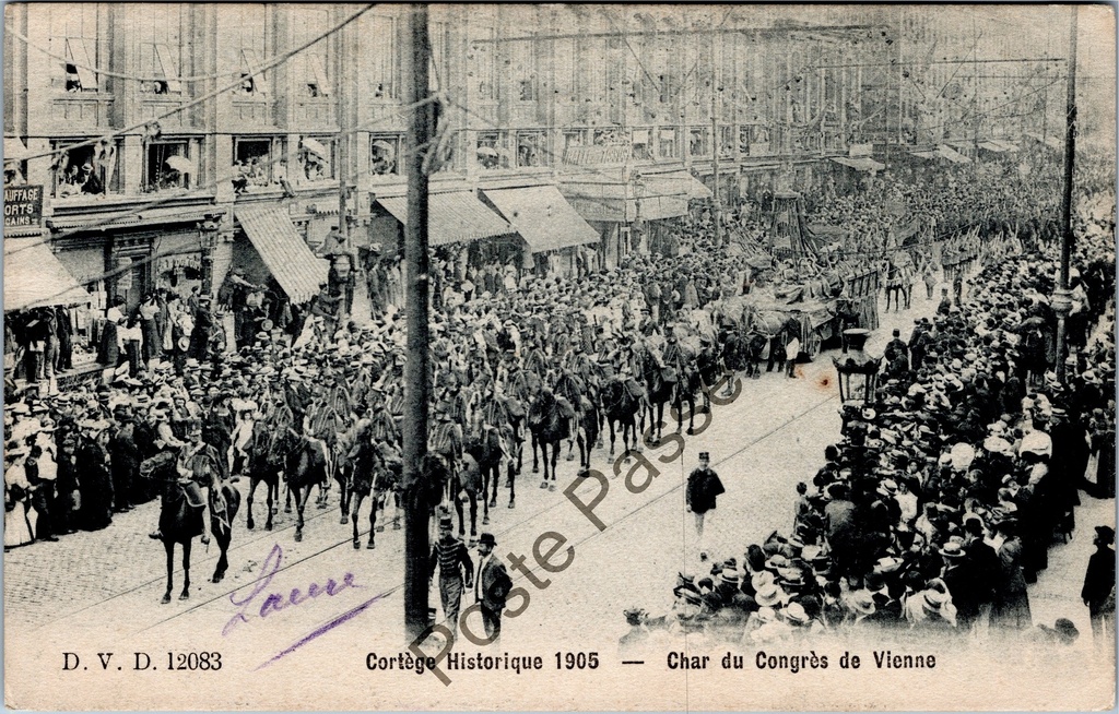 [Brussel0186] Brussel - "Cortège Historique 1905 — Char du Congrès de Vienne" - Historische Stoet 1905 - Praalwagen Congres van Wenen
