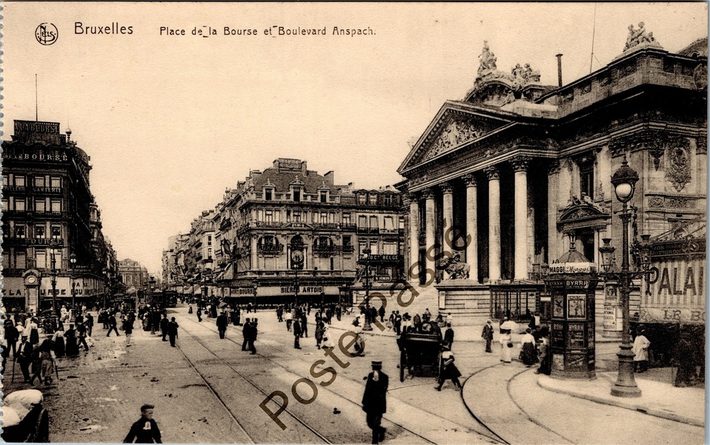 [Brussel0138] Brussel - "Place de la Bourse et Boulevard Anspach" - Beursplein en Anspachlaan