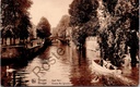 Brugge - "Quai Vert. Groene Rei (gracht)." - Zicht op de Groene Rei gracht met zwaan en roeiboot