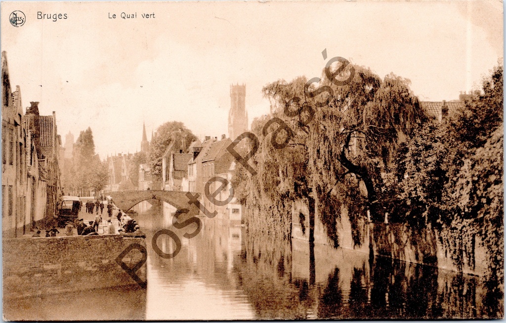 [Brugge0052] Brugge - "Le Quai vert" - De Groene Rei met kanaal en brug