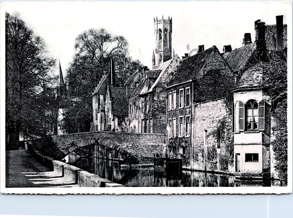 [Brugge0056] Brugge - "Groene Rei" - Zicht op de Groene Rei met brug en Belfort