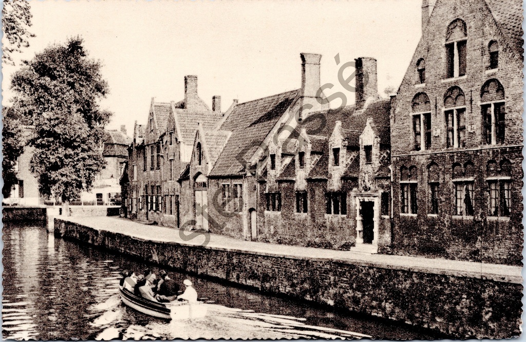 [Brugge0068] Brugge - "De Groene Rei" - Zicht op de Groene Rei met rondvaartboot