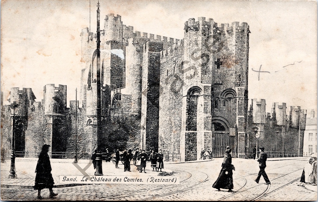 [Gent0242] Gent - "Gand. Le Château des Comtes. (Restauré)" - Het Gravensteen (gerestaureerd)