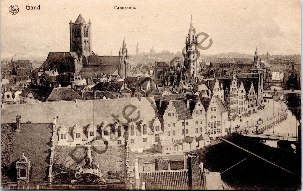 [Gent0248] Gent - "Gand - Panorama." - Panoramisch zicht over de stad Gent
