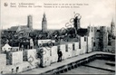 Gent - "'s-Gravensteen: Panorama gezien op het plat van den Meesten Toren" - Panoramisch stadsgezicht vanaf het platform van de donjon van het Gravensteen
