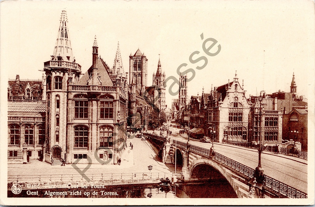 [Gent0268] Gent - "Gand - Panorama sur les Tours" - Algemeen zicht op de torens vanaf de Sint-Michielsbrug