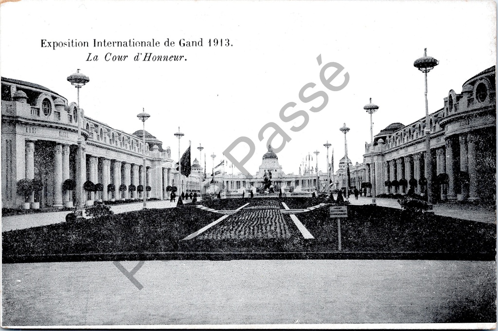 Gent - "Exposition Internationale de Gand 1913. La Cour d'Honneur." - Internationale Tentoonstelling van Gent 1913, Ereplaats