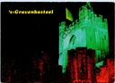Gent - "'s-Gravenkasteel" - Gravensteen bij nacht met gekleurde verlichting