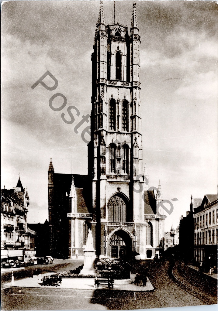 [Gent0334] Gent - "Gent, Kathedraal, St. Baafs" - Luchtfoto van de Sint-Baafskathedraal