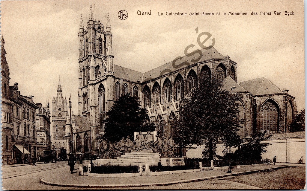 [Gent0384] Gent - "La Cathédrale Saint-Bavon et le Monument des frères Van Eyck" - Sint-Baafskathedraal met Van Eyckmonument