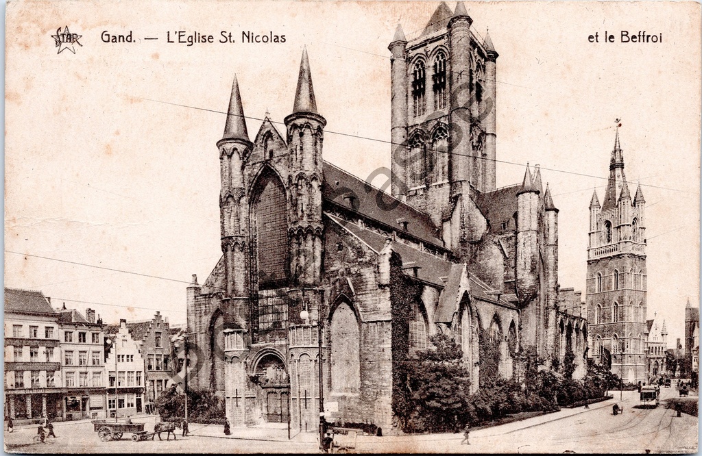Gent - "Gand. — L'Eglise St. Nicolas et le Beffroi" - Sint-Niklaaskerk en Belfort