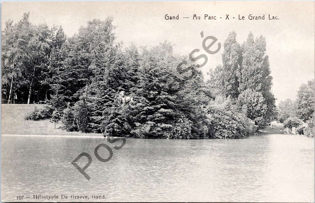 Gent - "Gand — Au Parc - X - Le Grand Lac" - Grote vijver in het stadspark
