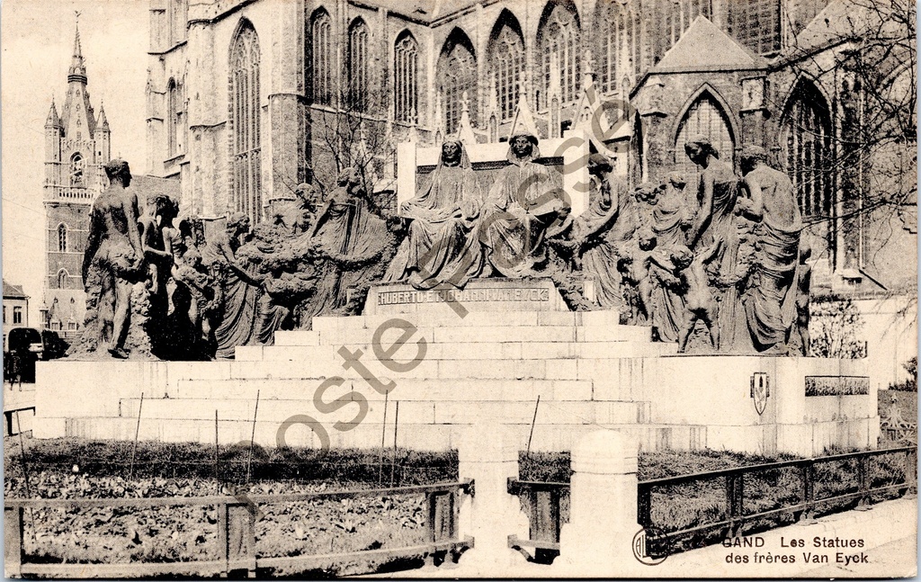 [Gent0438] Gent - "GAND Les Statues des frères Van Eyck" - Monument van de gebroeders Van Eyck