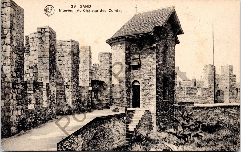 [Gent0440] Gent - "Intérieur du Château des Comtes" - Binnenplaats van het Gravensteen