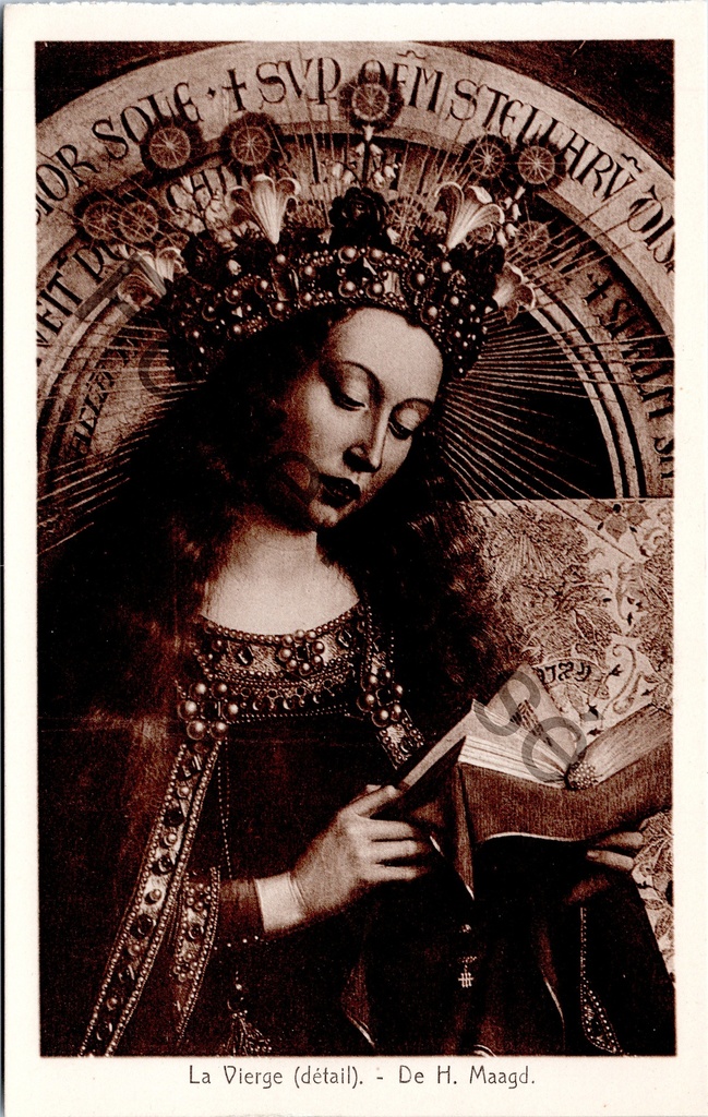 [Gent0444] Gent - "La Vierge (détail). - De H. Maagd." - Detail van de Heilige Maagd uit het Lam Gods (Van Eyck)