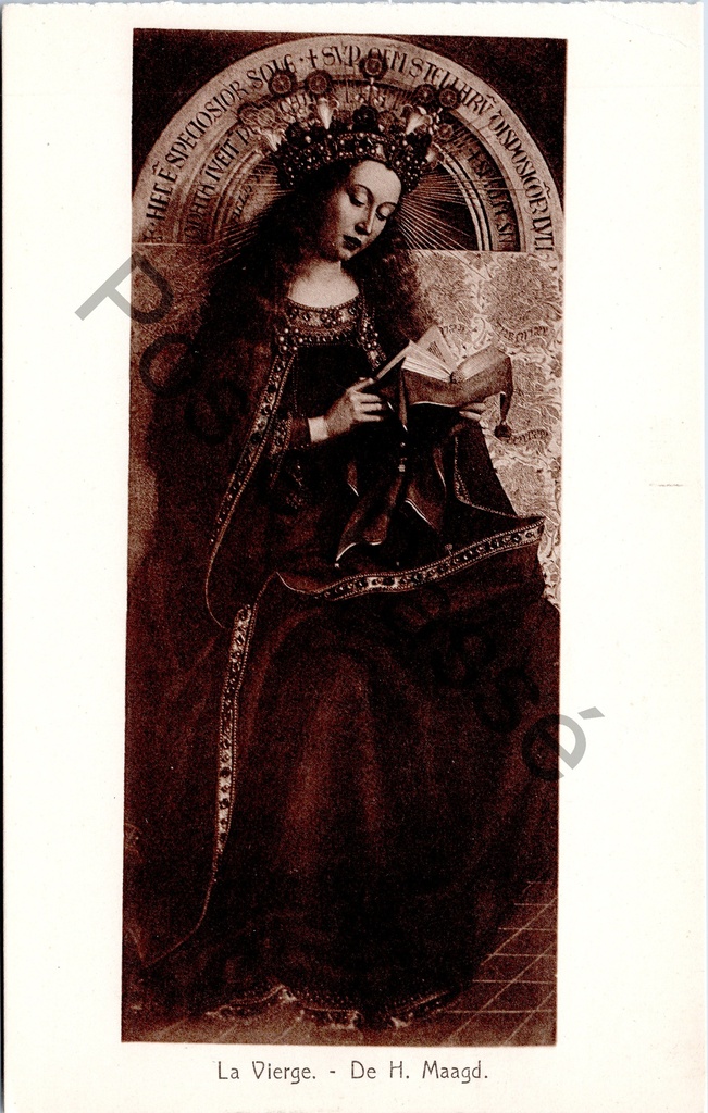 Gent - "La Vierge. - De H. Maagd." - De Heilige Maagd, detail uit het Lam Gods (Van Eyck)