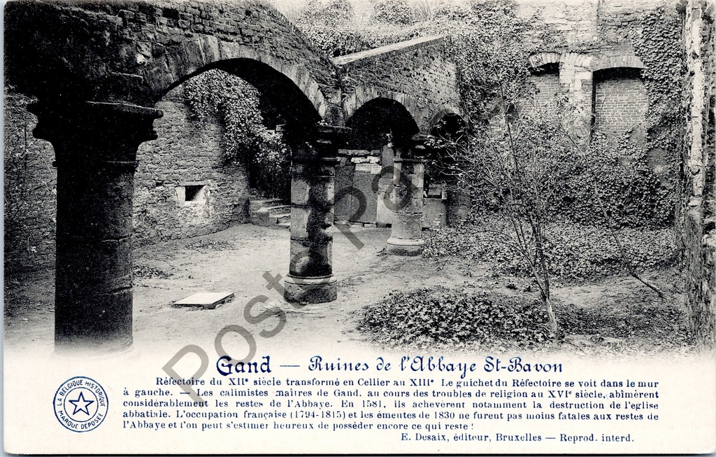 [Gent0524] Gent - "Gand — Ruines de l'Abbaye St-Bavon" - Ruïnes van de Sint-Baafsabdij