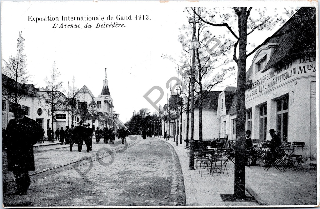 [Gent0530] Gent - "Exposition Internationale de Gand 1913 - L'Avenue du Belvédère" - Internationale Tentoonstelling van Gent 1913, de Belvedèrelaan