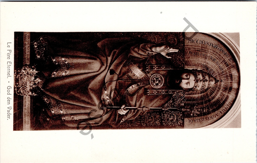 [Gent0566] Gent - "Le Père Eternel. - God den Vader." - God de Vader, detail uit het Lam Gods (Van Eyck)