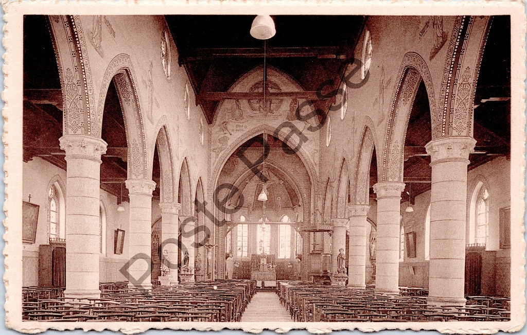 Hulste - "Binnenzicht der Kerk" - Interieur van de kerk